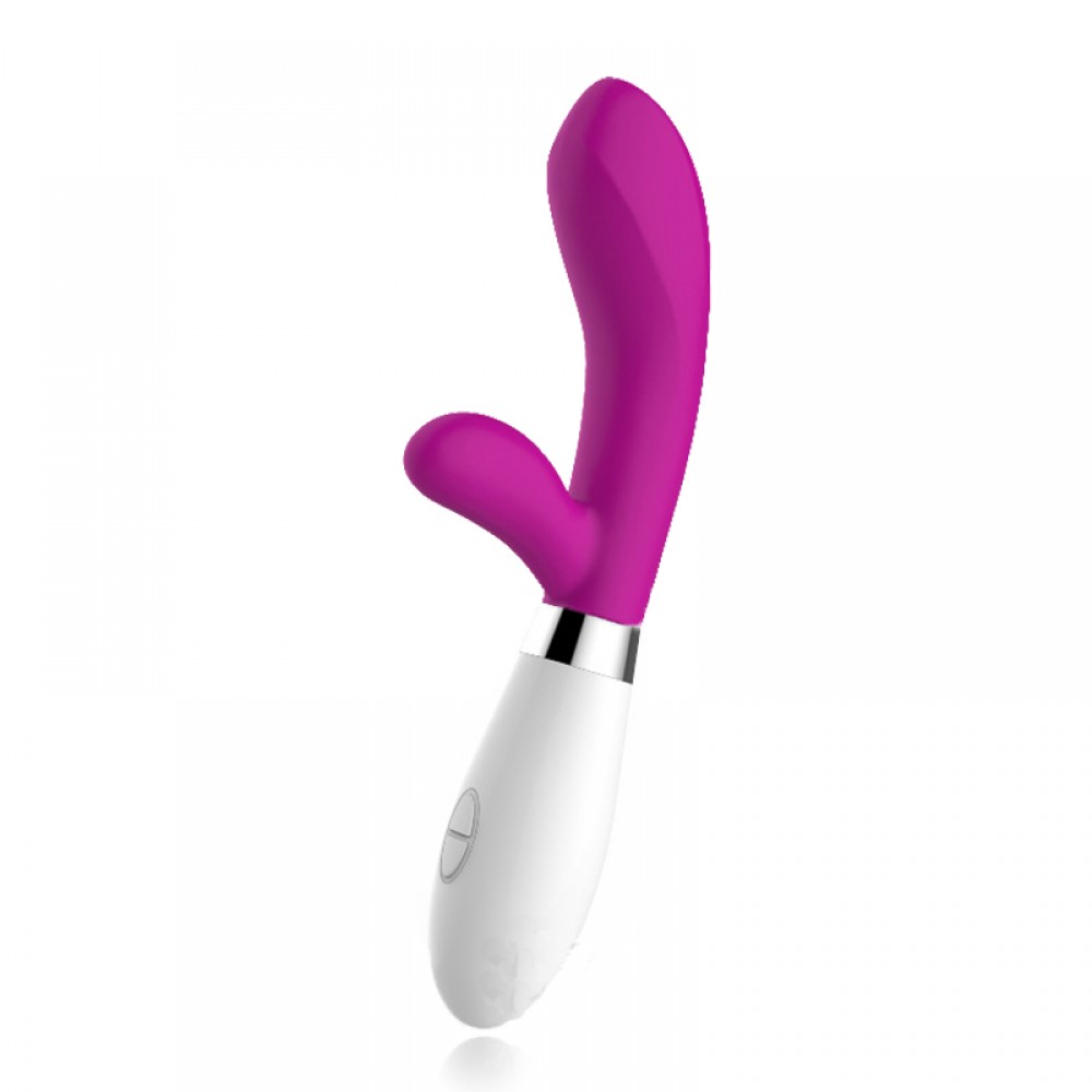 VIBRADOR COM ESTIMULADOR CLITORIANO E PONTO G E 10 MODOS DE VIBRAÇÃO - PG039