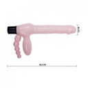 PÊNIS COM PLUG VAGINAL E ANAL MULTIVELOCIDADE STRAPLESS DILDO - VB030