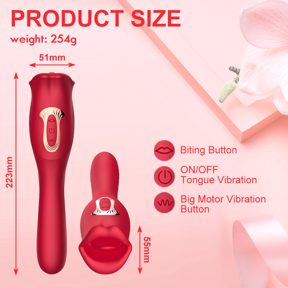 VIBRADOR 2 EM 1 COM FORMATO DE BOCA COM 10 MODOS DE ESTIMULAÇÃO E SUCÇÃO - IMPORTAÇÃO VB154