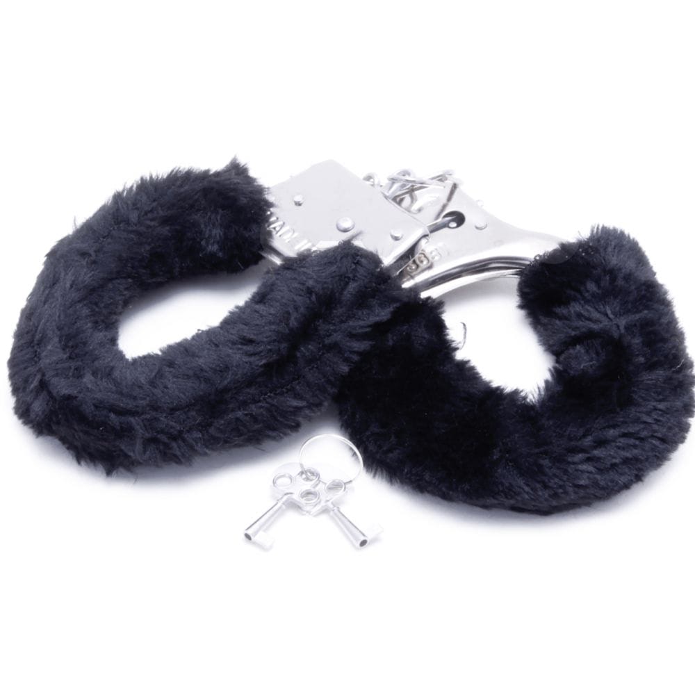 ALGEMA DE METAL COM PELÚCIA PRETA HAND CUFFS - YOUVIBE AL001P