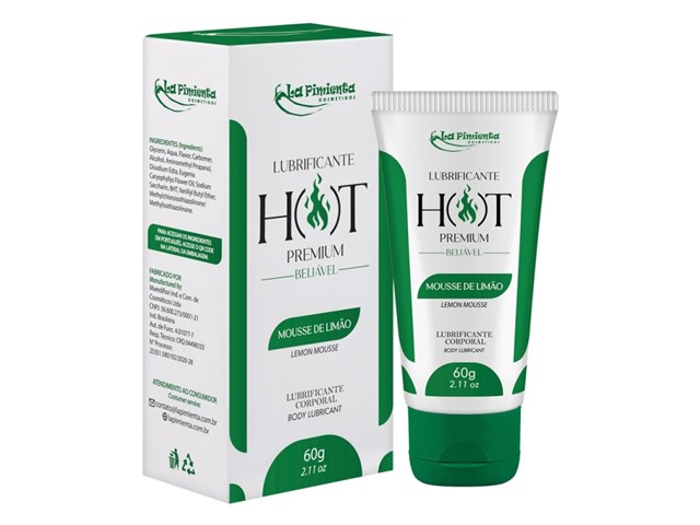 LUBRIFICANTE HOT PREMIUM BEIJÁVEL MOUSSE DE LIMÃO 60G - LA PIMIENTA