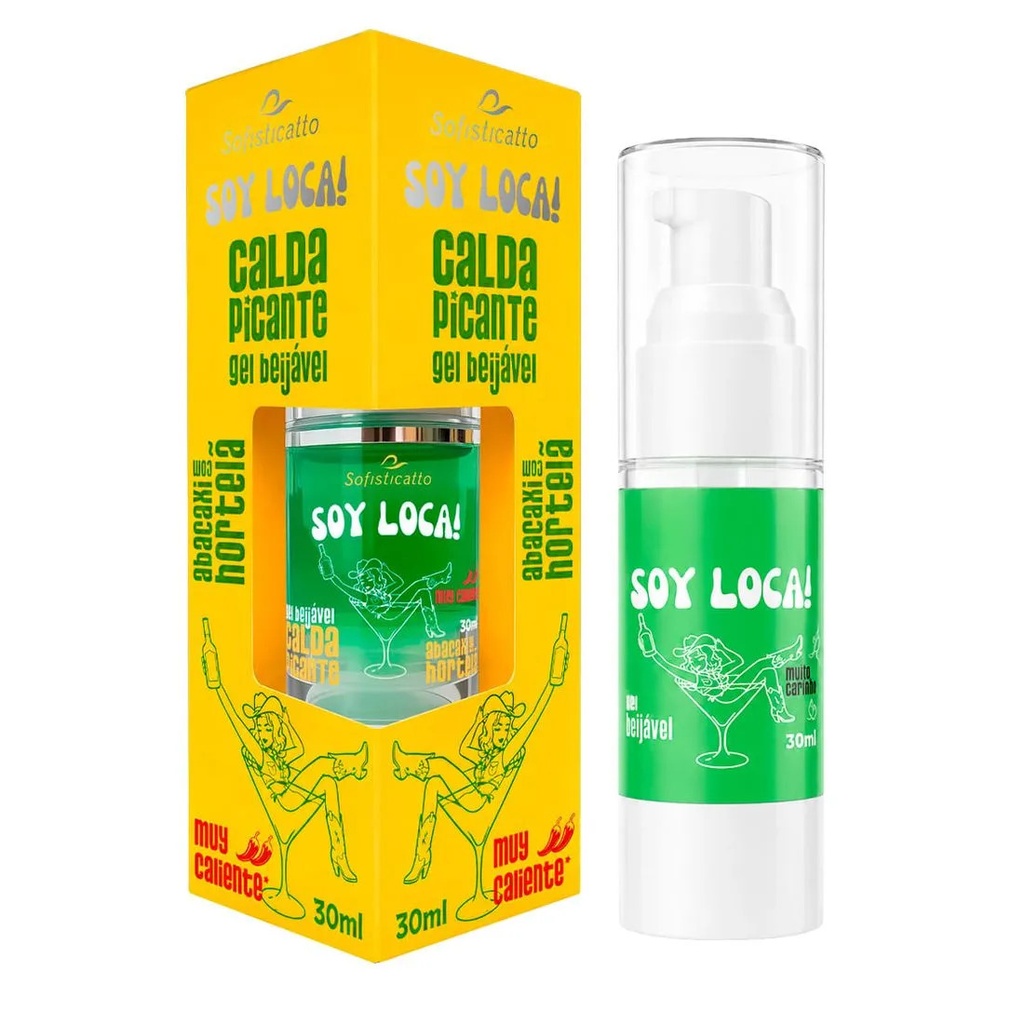 SOY LOCA CALDA PICANTE BEIJÁVEL MUY CALIENTE NÍVEL 2 ABACAXI COM HORTELÃ 30ML - SOFISTICATTO