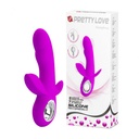 VIBRADOR RECARRÉGAVEL COM ESTIMULADOR DUPLO COM CERDAS MACIAS - PRETTY LOVE HUMPHRAY  VB083