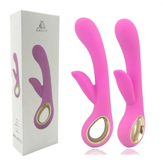 VIBRADOR RECARREGÁVEL COM ESTIMULADOR CLITORIANO LEALSO ALICE - LY004