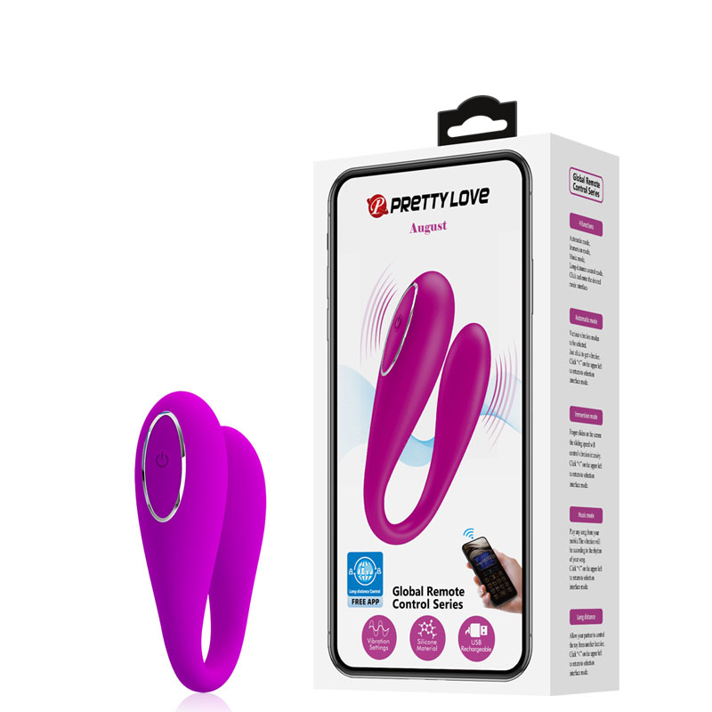 VIBRADOR DE CASAL COM 12 MODOS DE VIBRAÇÃO CRONTROLADO POR BLUETOOTH – PRETTY LOVE CD018