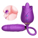 VIBRADOR DUPLO FORMATO DE ROSA COM LÍNGUA E PENETRADOR COM MOVIMENTO DE VAI E VEM - IMPORTAÇÃO VB124 7868