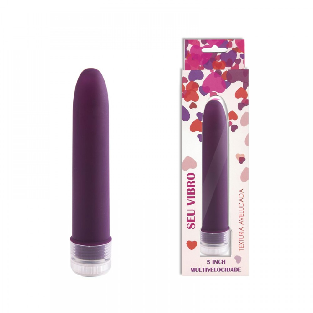 VIBRADOR PERSONAL 13CM, MULTIVELOCIDADE E TEXTURA AVELUDADA - PS006