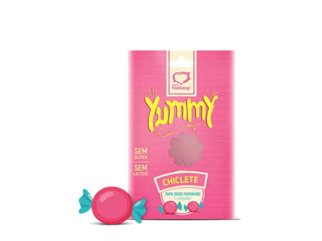 YUMMY TAPA SEXO COMESTÍVEL CHICLETE 1 CONJUNTO 1 PAR PARA SEIOS E 1 UNIDADE PARA VIRILHA - SEXY FANTASY