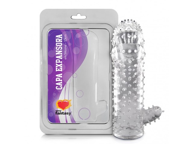 CAPA EXPANSORA COM ESTIMULADOR EM SILICONE 13CM - SEXY FANTASY 705