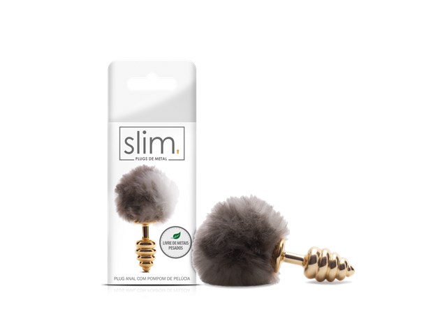 PLUG ANAL COM POMPOM DE PELÚCIA 123G - SLIM SEXY FANTASY MT046