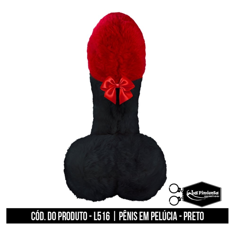 PÊNIS EM PELÚCIA PRETO LA PIMIENTA L516