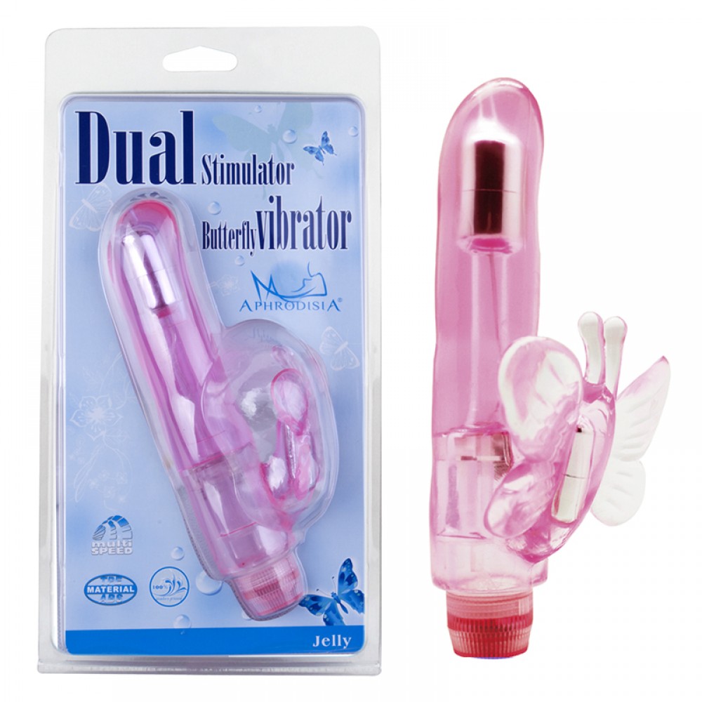 VIBRADOR COM ESTIMULDOR CLITORIANO BORBOLETA MULTIVELOCIDADE - VB010 83058