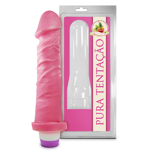 PRÓTESE COM VIBRO INTERNO AROMÁTICO TUTTI FRUTTI 18X4,4CM - SEXY FANTASY PC002