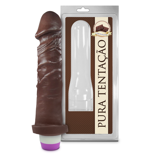 PRÓTESE COM VIBRO INTERNO AROMÁTICO CHOCOLATE 18X4,4CM - SEXY FANTASY PC003