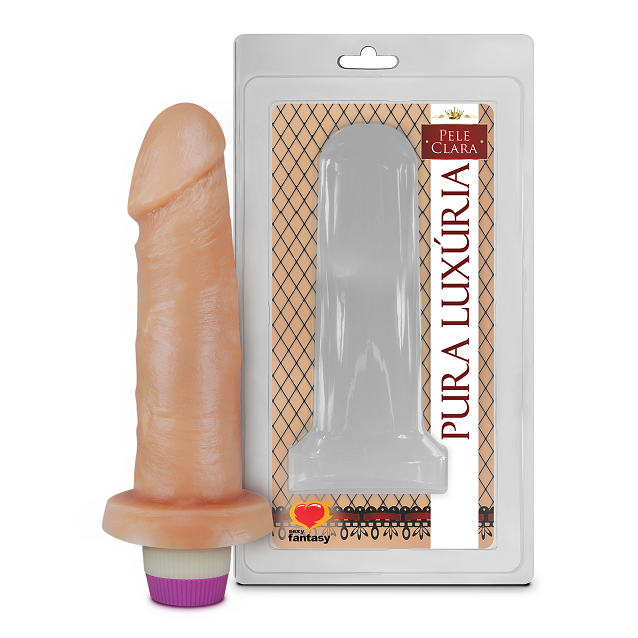 PRÓTESE COM VIBRO INTERNO BEGE 14X3,7CM - SEXY FANTASY PC005