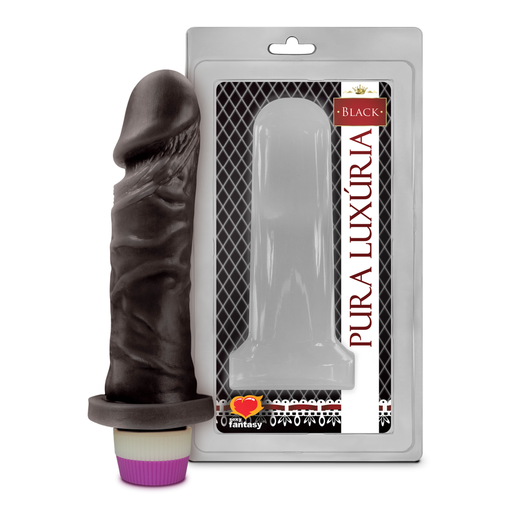 PRÓTESE COM VIBRO PRETO 15,3X4CM SEXY FANTASY - PCP008