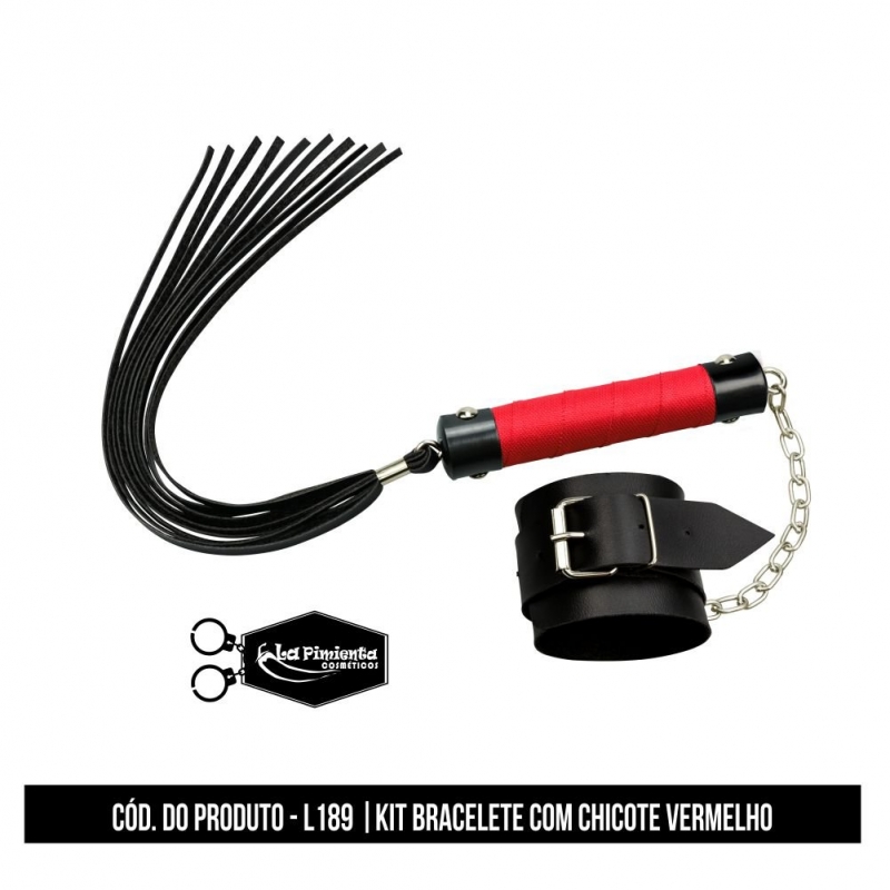 KIT BRACELETE COM CHICOTE VERMELHO TIRAS DE 40CM - LA PIMIENTA L189