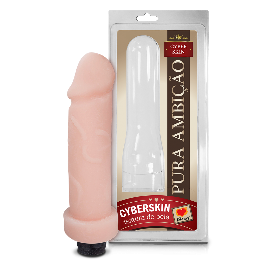 PRÓTESE EM CYBERSKIN COM VIBRO MULTIVELOCIDADE 16,5X4,5CM - SEXY FANTASY 100