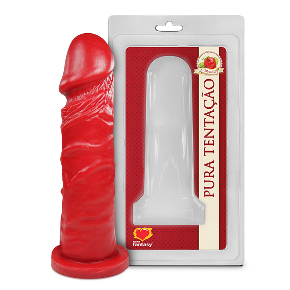 PRÓTESE AROMÁTICO SEM VIBRO MORANGO 15,3X4CM - SEXY FANTASY PA003