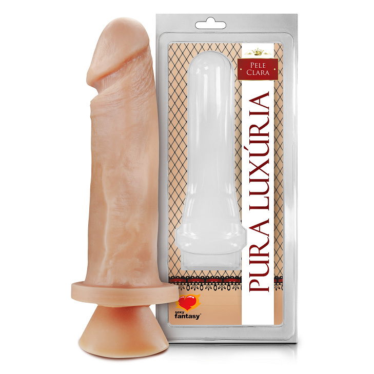 PRÓTESE REALÍSTICA SEM VIBRO COM VENTOSA BEGE 17,5X4,4CM - SEXY FANTASY PV004