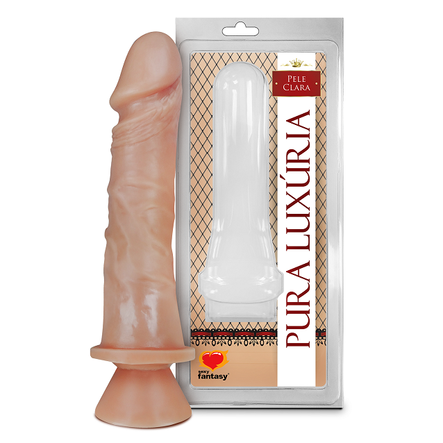 PRÓTESE REALÍSTICA SEM VIBRO COM VENTOSA BEGE 18X4,4CM - SEXY FANTASY PV005