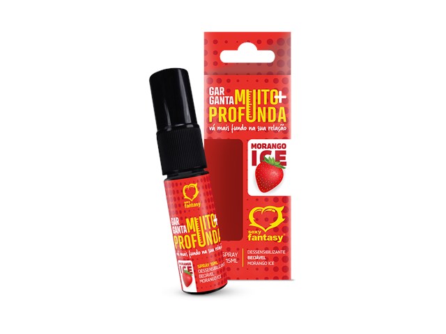 GARGANTA MUITO+ PROFUNDA MORANGO ICE 15ML - SEXY FANTASY