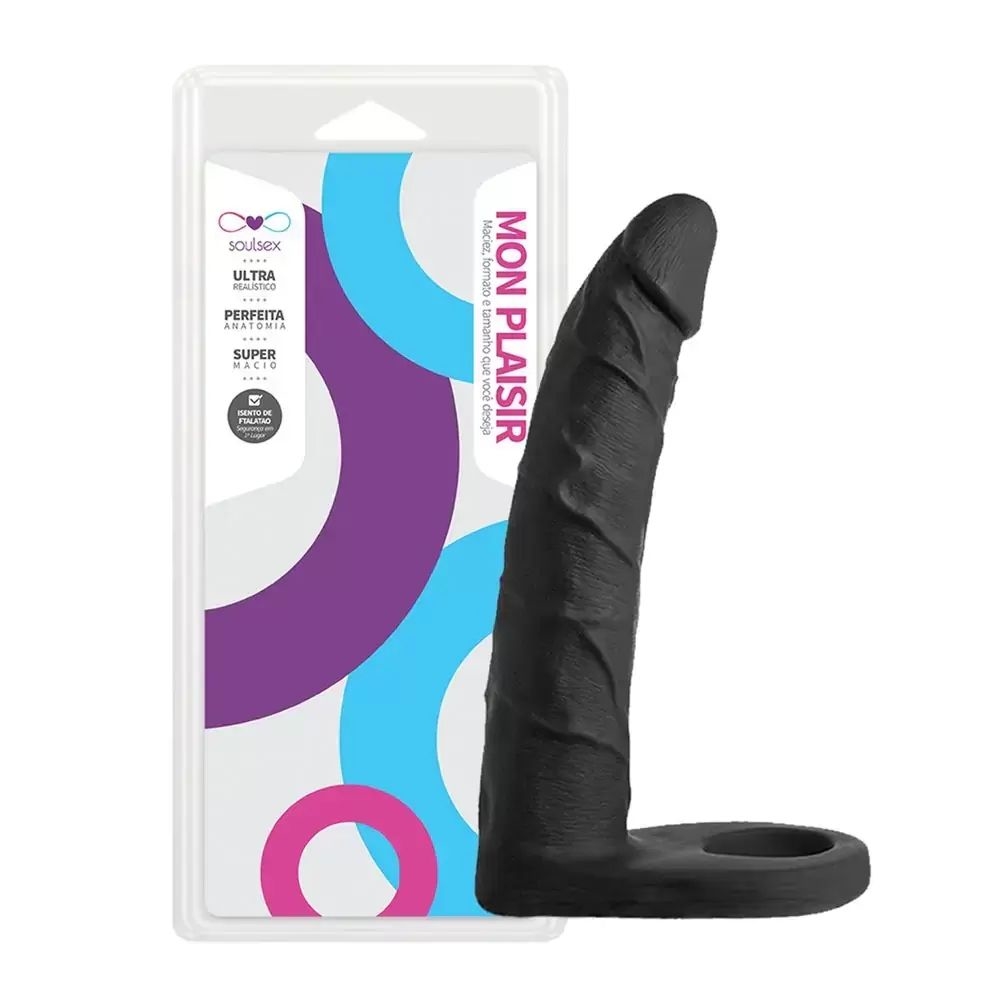 ANEL COMPANHEIRO PRETO 17 X 3 CM - SOULSEX SS002BP