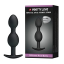 PLUG ANAL EM SILICONE COM DUAS ESFERAS MASSAGEADORAS E PESO - PRETTY LOVE PL044