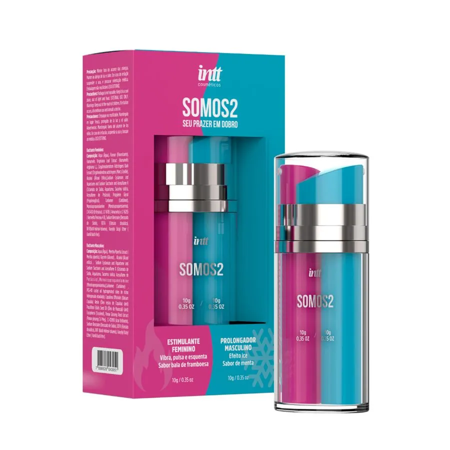 SOMOS2 ESTIMULANTE FEMININO 10G E PROLONGADOR MASCULINO 10G - INTT