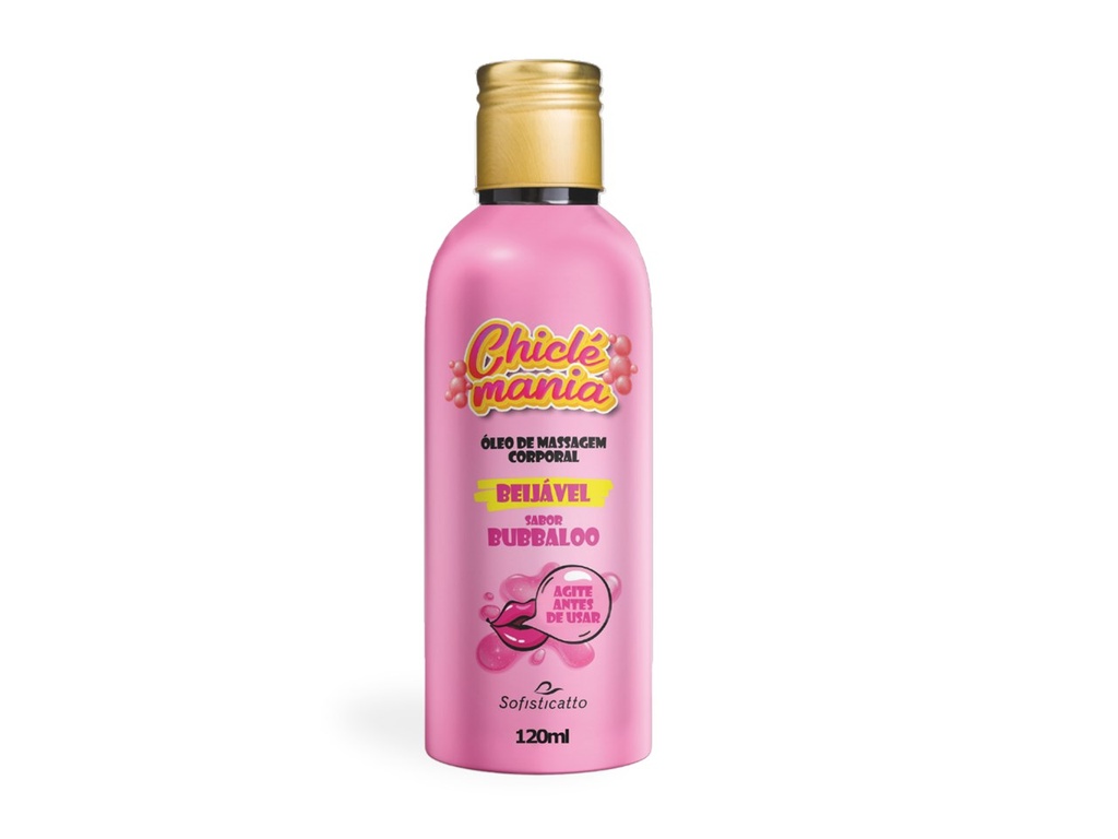 CHICLÉ MANIA ÓLEO CORPORAL PARA MASSAGEM BEIJÁVEL BUBBALOO 120ML - SOFISTICATTO