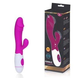 [000361] VIBRADOR COM ESTIMULADOR CLITORIANO E PONTO G COM 10 MODOS DE VIBRAÇÃO - VB054