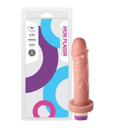 [000541] PRÓTESE COM VIBRO INTERNO E CERDAS MASSAGEADORAS 16,5 X 3,5 CM BEGE - SOULSEX SS035V