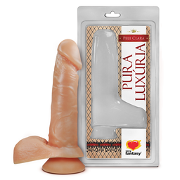 [000661] PRÓTESE REALÍSTICA SEM VIBRO COM SACO E VENTOSA BEGE 16X3,5CM - SEXY FANTASY PV008