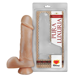 [000662] PRÓTESE REALÍSTICA SEM VIBRO COM SACO E VENTOSA BEGE 16,2X4,4CM - SEXY FANTASY PV009