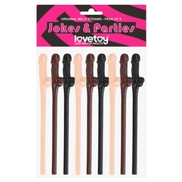 [0000932] KIT COM 9 CANUDOS EM FORMATO DE PÊNIS - LOVETOY BR003